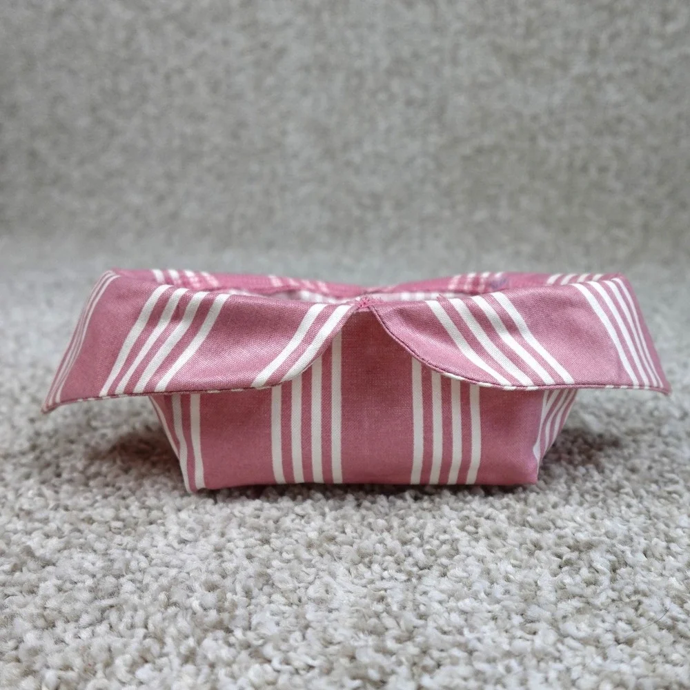 Longaberger 1999 Horizon of Hope Basket Liner Pink White Stripe Fabric